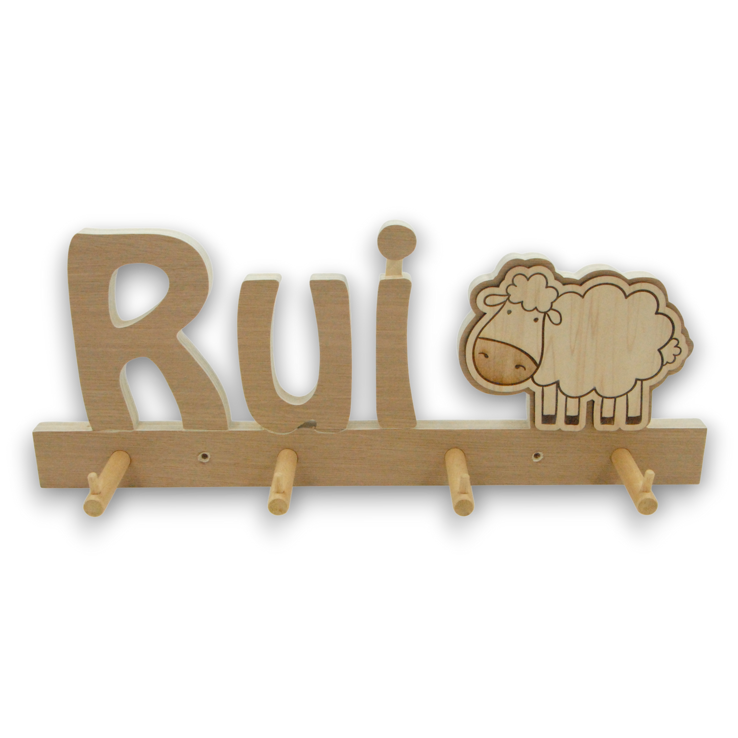 Kapstok met naam (tem 6 letters) en schaap