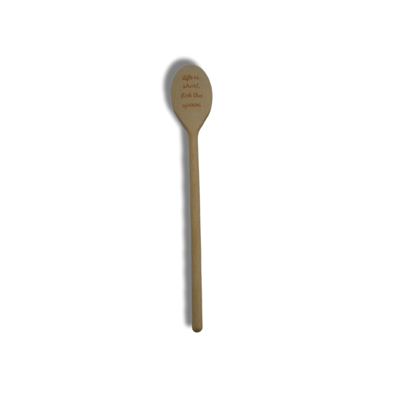 Houten lepel: Life is short, lick the spoon