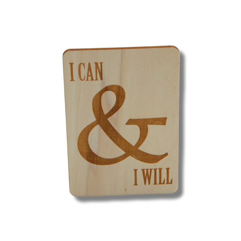 Houten kaart: I can & I will