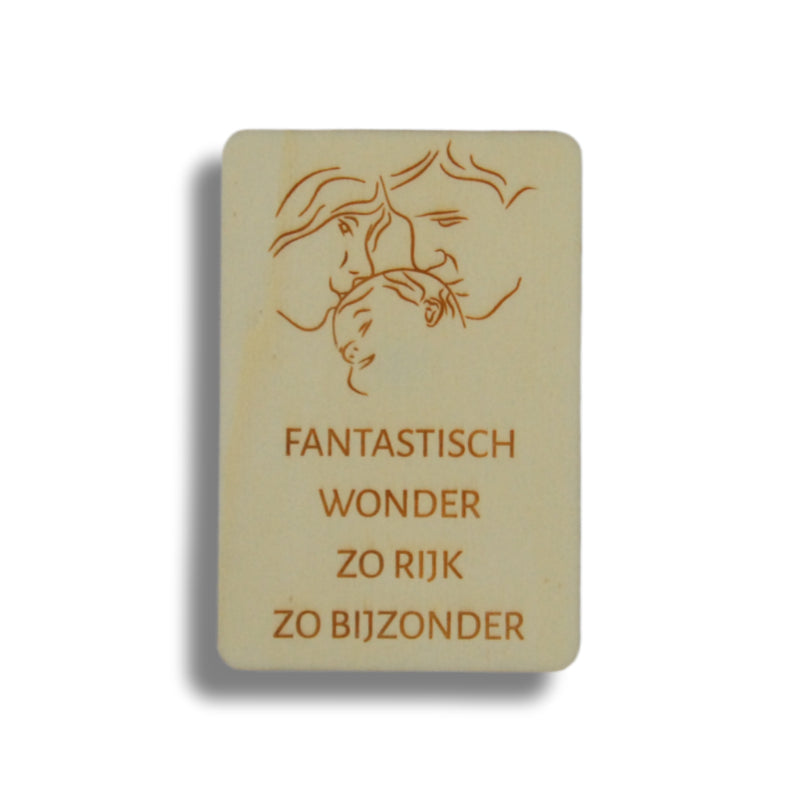 Houten kaart: fantastisch wonder zo rijk zo bijzonder gezin