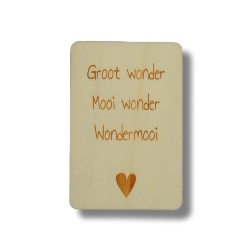 Houten kaart: groot wonder mooi wonder wondermooi