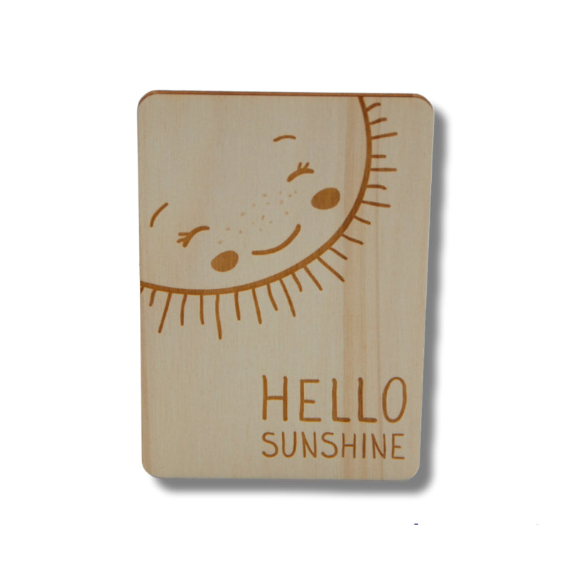 Houten kaart: hello sunshine