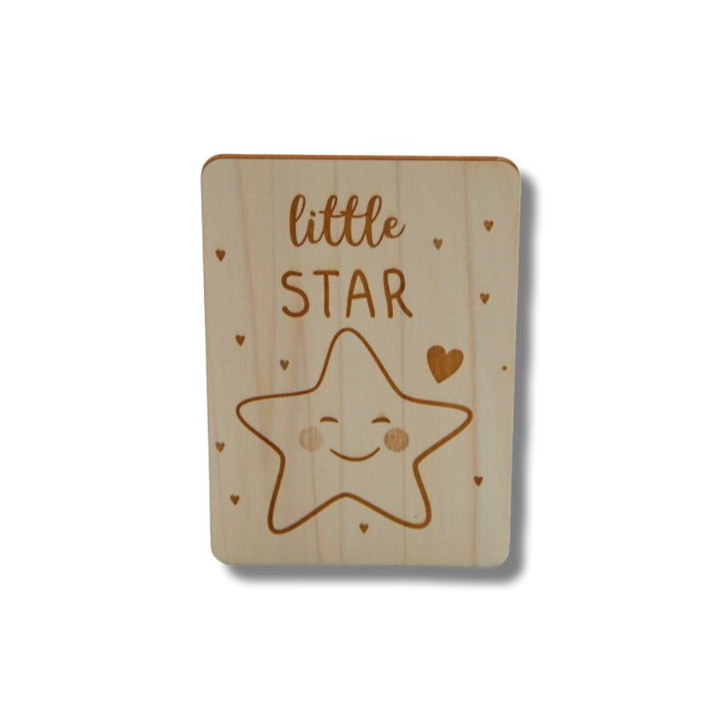 Houten kaart: little star