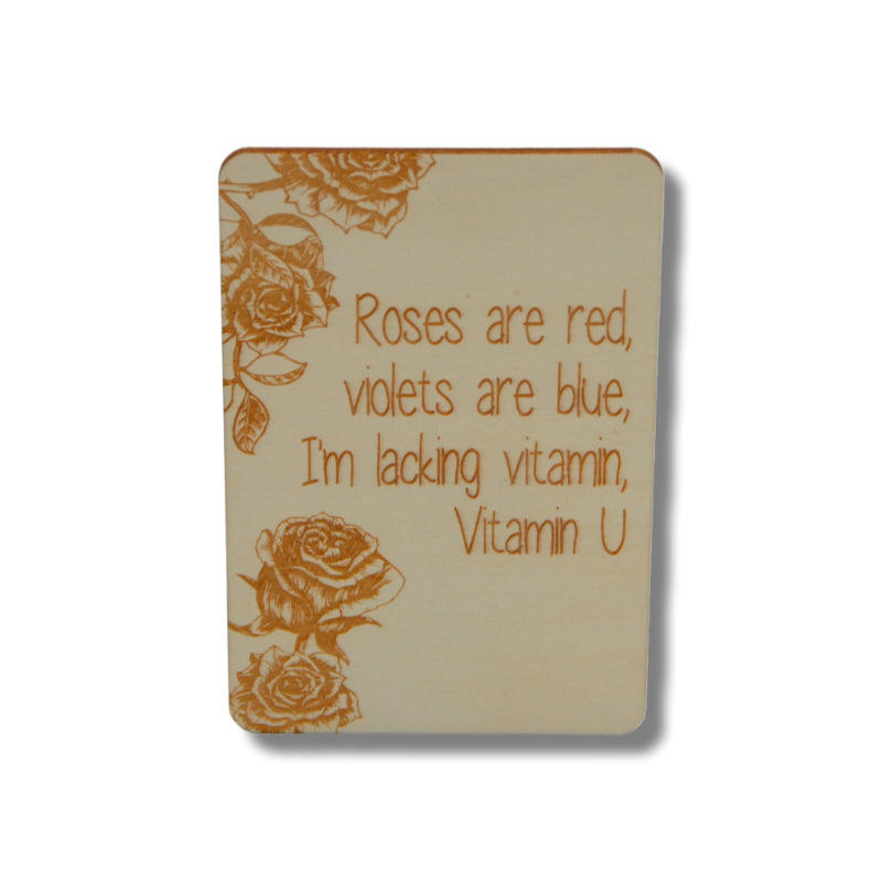 Houten kaart: roses are red