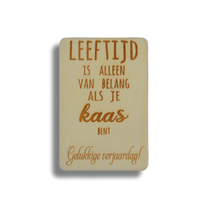 Houten kaart: leeftijd kaas
