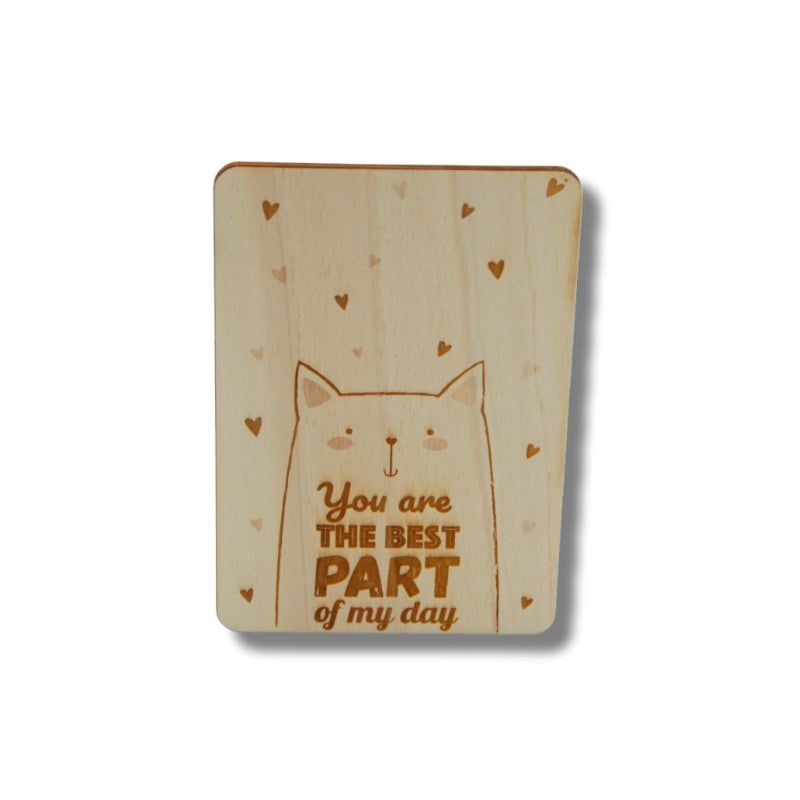 Houten kaart: you are the best part of my day