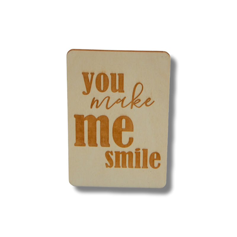 Houten kaart: you make me smile