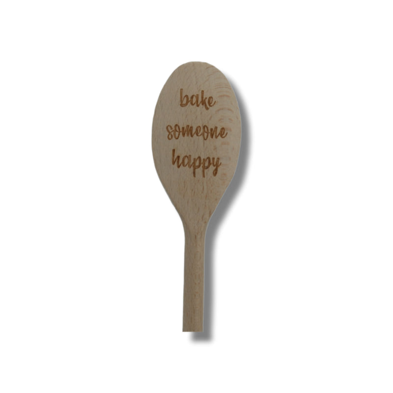 Houten lepel: bake someone happy