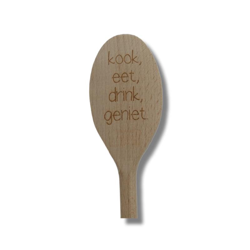 Houten lepel: kook, eet, drink en geniet