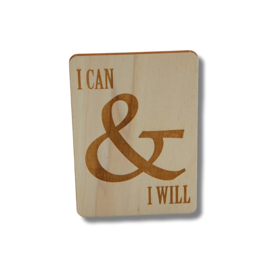 Houten kaart: I can & I will