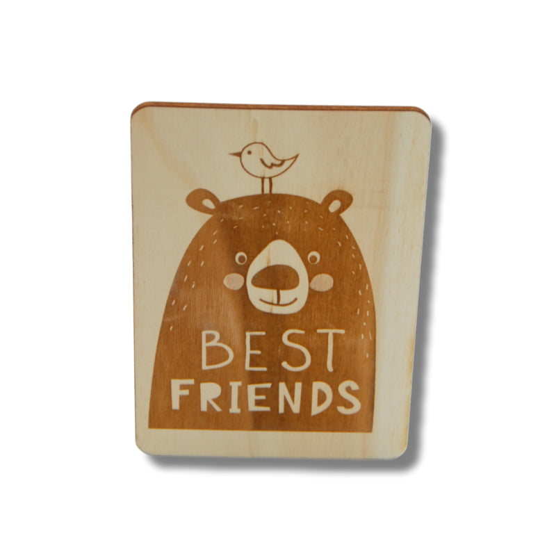 Houten kaart: best friends