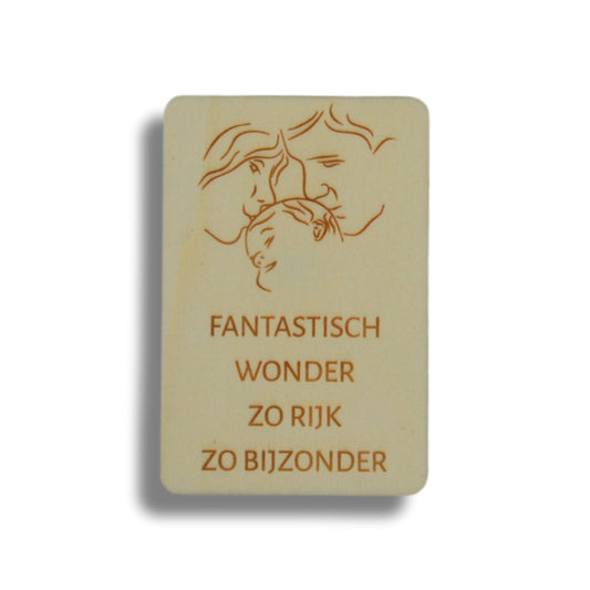 Houten kaart: fantastisch wonder zo rijk zo bijzonder gezin