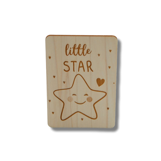 Houten kaart: little star