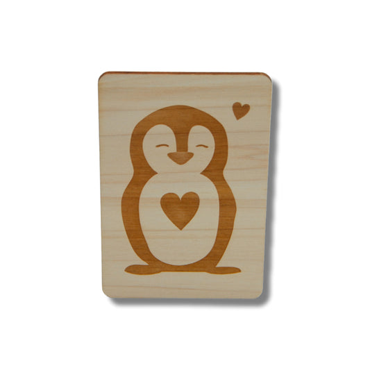 Houten kaart: pinguin