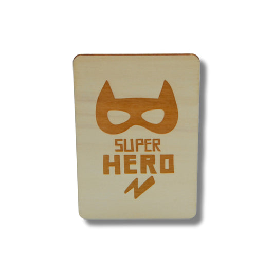 Houten kaart: super hero
