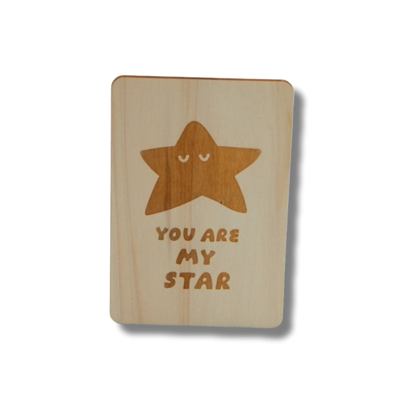 Houten kaart: you are my star